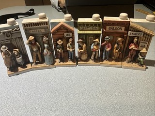 McCormick 1856 WESTERN 6 Piece Miniature CERAMIC Decanter