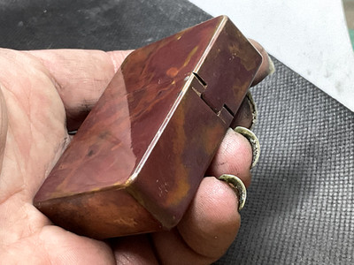 Orange-Maroon Patina Lighter: The  Rokusho -CNC Solid Brass. Custom fit Zippo.