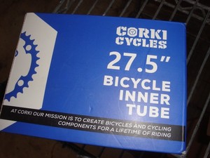 CORKI Bicycle Inner Tubes 27.5 x 1.75-2.125 w/2 Tools Schrader Valve