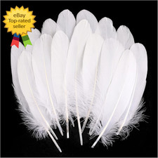 120PCS White Goose Feathers 6 to 8 Inch Natural Bulk for Crafts DIY WeddingDecor