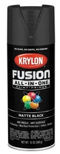Krylon K02754007 Matte Black Fusion All-in-One Spray Paint 12 oz. (Pack of 6)