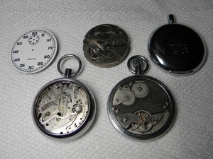 Pocket Watch Timer Partial Movements Cases Parts Wakmann Waltham Chesterfield