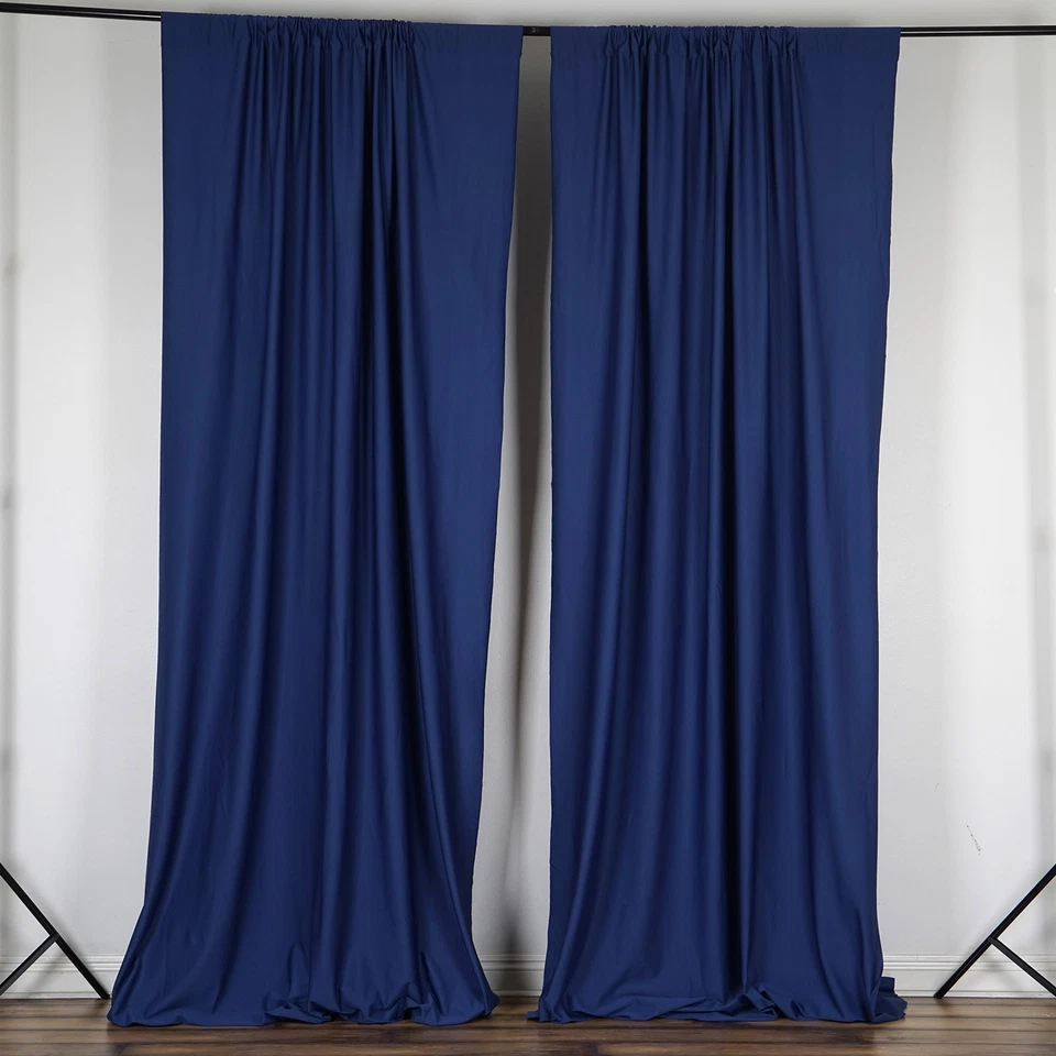 NAVY BLUE 10 x 10 ft Polyester BACKDROP CURTAINS Drapes Panels Home Decorations - Image 3 of 4