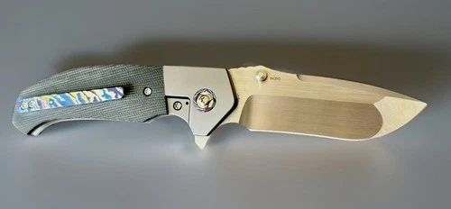 Pena Knives X Series Mini Diesel 3.25" M390 Ti/CF Flipper Thumbstud #388