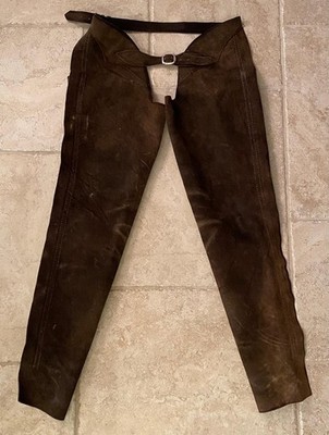 VINTAGE SUEDE LEATHER CHAPS WITH ADJUSTABLE BELT