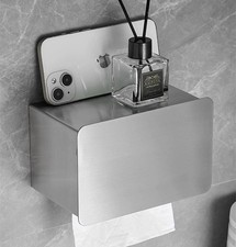 Brushed Nickel Bathroom Wall Mounted Toilet Paper Holder Facial Tissue Box SUS