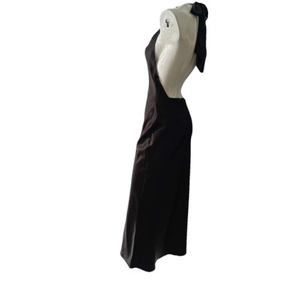 Zara Womens Maxi DressSz XS Black Halter Neck Daring Backless Party  NWT