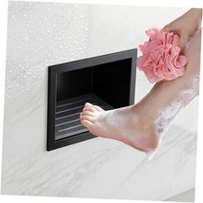 Shower Foot Rest for Shaving Legs, 304 Stainless Steel 5.9" x 4.8" Matte Black