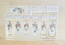 Victorian Wallpaper Dollhouse Paper 1/12 scale with Gold Leaf 15 1/2 x 10 1/2 in