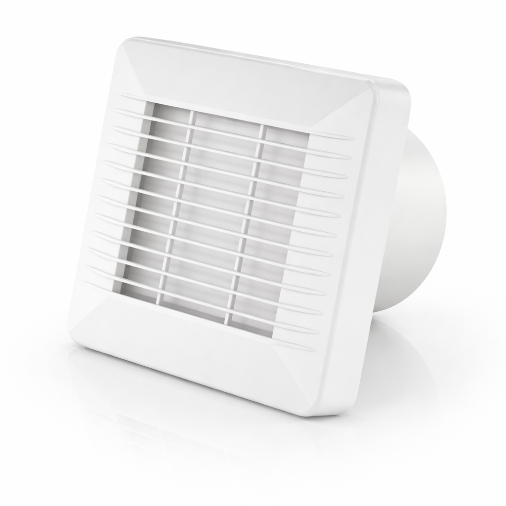 AirTech-UK 100mm Bathroom Extractor Fan with Adjustable Timer 4"" Quiet Wall Vent
