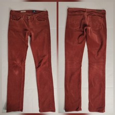 Adriano Goldschmid Corduroy Jeans Womens SZ 26 The Stevie Slim Straight Mid Rise