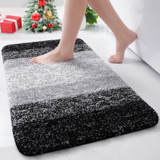 Microfiber Bathroom Rugs, Shaggy Soft and Absorbent Bath Rug, Non-Slip, Thick Pl