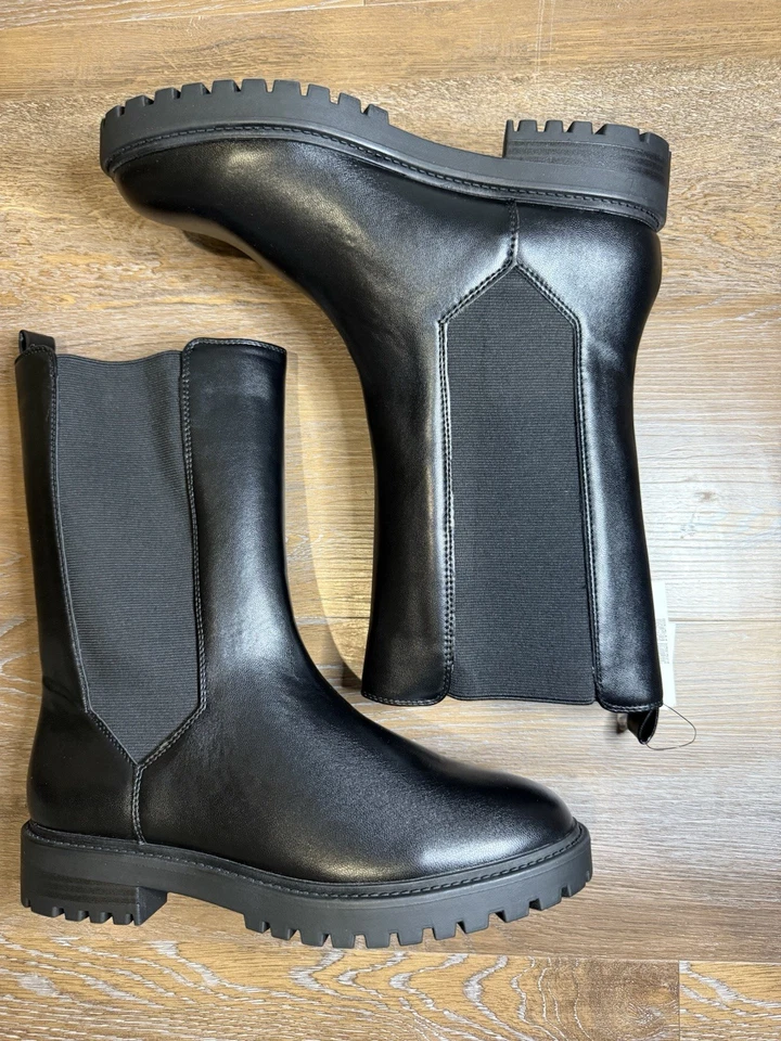 Botas Chelsea Banana Republic de cuero vegano caña alta para mujer talla 9 nuevas con etiquetas Foto 3 de 4