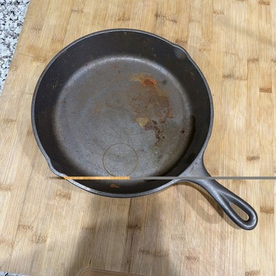 Vintage Restored Three Notch Lodge 8SK Cast Iron Skillet USA D2 8SK 10 1/2'' VTG*