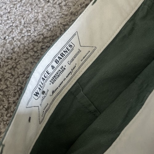 Wallace & Barnes Green Canvas Field Fatigue Button Fly Shorts - Picture 6 of 10