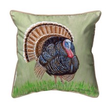 Betsy Drake Wild Turkey Large Indoor Outdoor Pillow 18x18