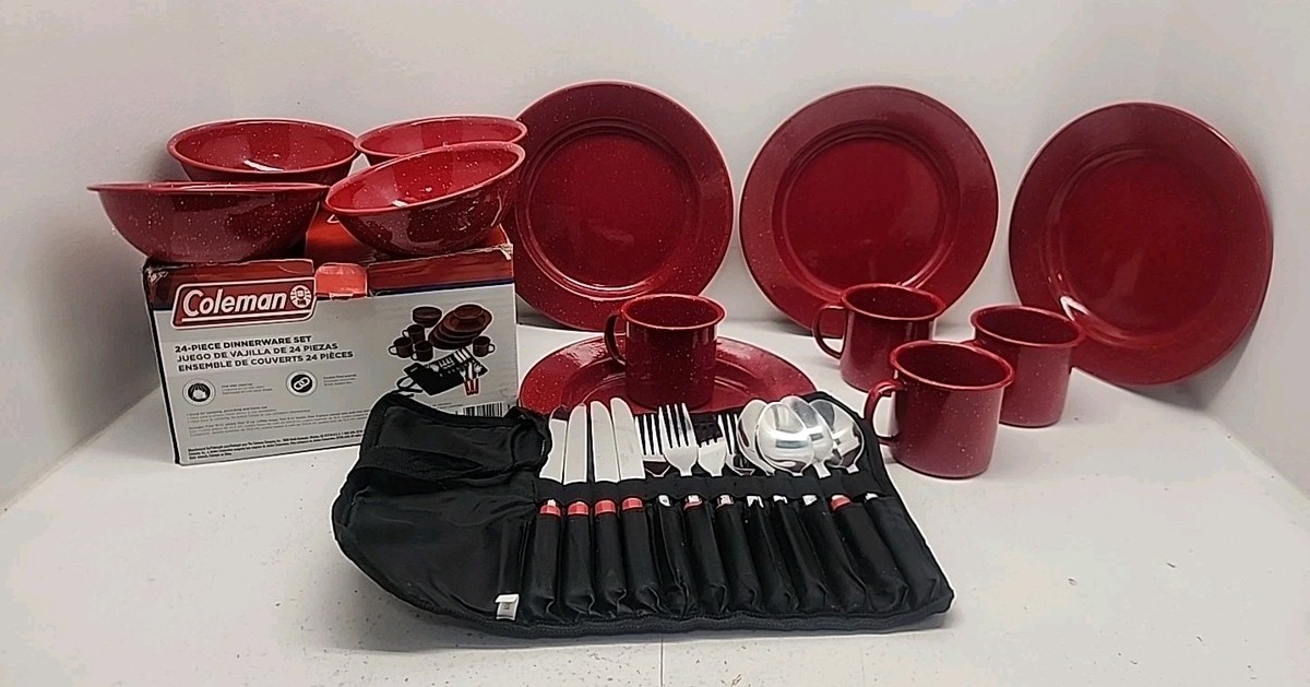 Enamel Plate Coleman Plate Set Enamel Dinnerware Coleman 24 Piece