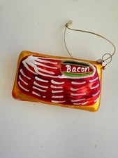 Bacon Package 3.75" blown glass Christmas ornament