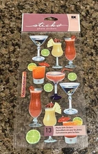 Sticko COCKTAILS Flat Stickers 13 Pieces Martini Daiquiri Margarita Lime Slices