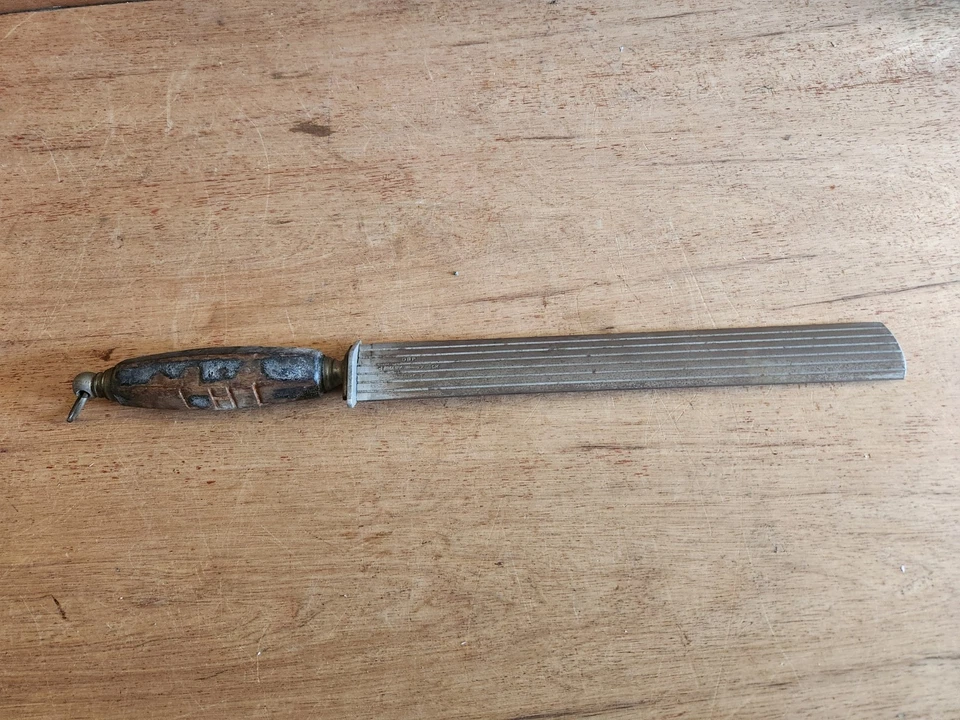 F. Dick Knife Sharpening Steel Multi Cut Butcher Tool 11" DBP Germany Vtg Hone - Imagem 2 de 4