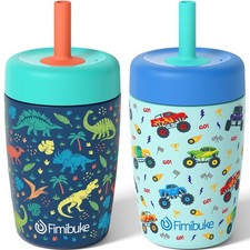  Cups Spill Proof, 12 OZ Insulated Sippy Cups for Toddlers Boys Girls, BPA-F...