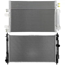 Radiator & AC Condenser Cooling Kit For 10-12 Dodge Caliber 11-16 Jeep Compass