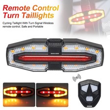 LED Bike Tail Light Remote Turn Signal MTB Rear Cycling Warning Light USB Charge