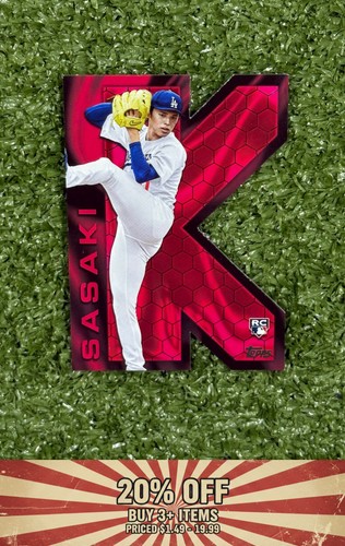 Roki Sasaki #KZ-24 2025 Topps K Zone Die-Cut card