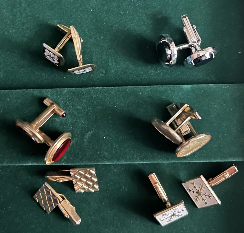 Lote de seis juegos de gemelos. SWANK retro vintage y otros Foto 2 de 4