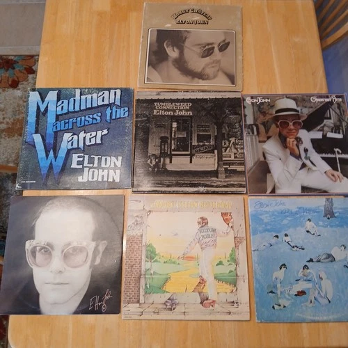 Elton John Vinyl Record Lot 7 Albums Goodbye Yellow Brick Road Madman Blue