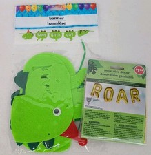LOT 1 Happy Birthday DINOSAUR Felt Banner  1 ROAR ballon Garland Kid Party