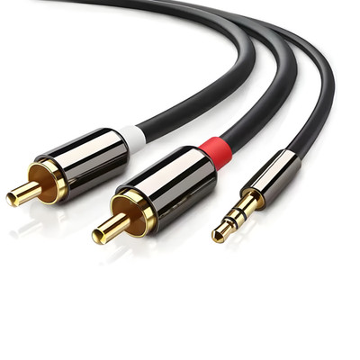10ft. High Quality 3.5mm Aux to 2RCA Adapter Audio Stereo Cable