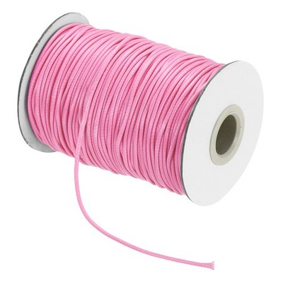 Waxed Cord 1.5mm Waxed Thread 87 Yard Wax String Leather Cord (Pink)
