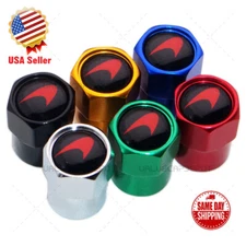 Hex Mclaren Logo Emblem Car Wheels Tire Air Valve Caps Stem Dust Cover Sport