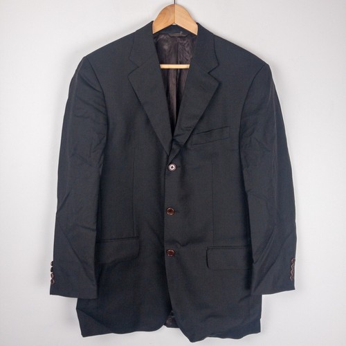 Gian Luca 110s Blazer Men's Size 38 Black 100% Italian Wool Coat Suit Jacket