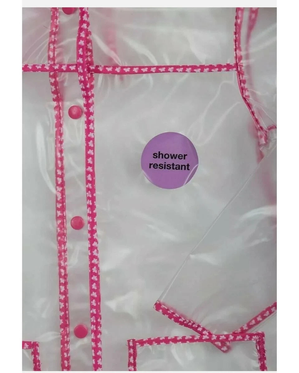 GIRLS F F CLEAR TRANSPARENT SUMMER RAIN MAC RAINCOAT WATERPROOF