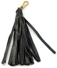 Faux Leather Tassel Keyring Brown