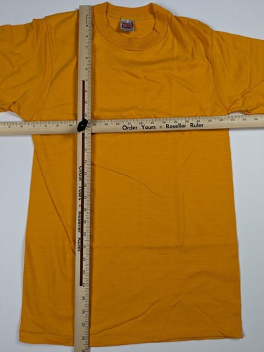 Vintage 80s TShirt Yellow Blank Single Stitch New Old Stock USA Mens M - Picture 7 of 7