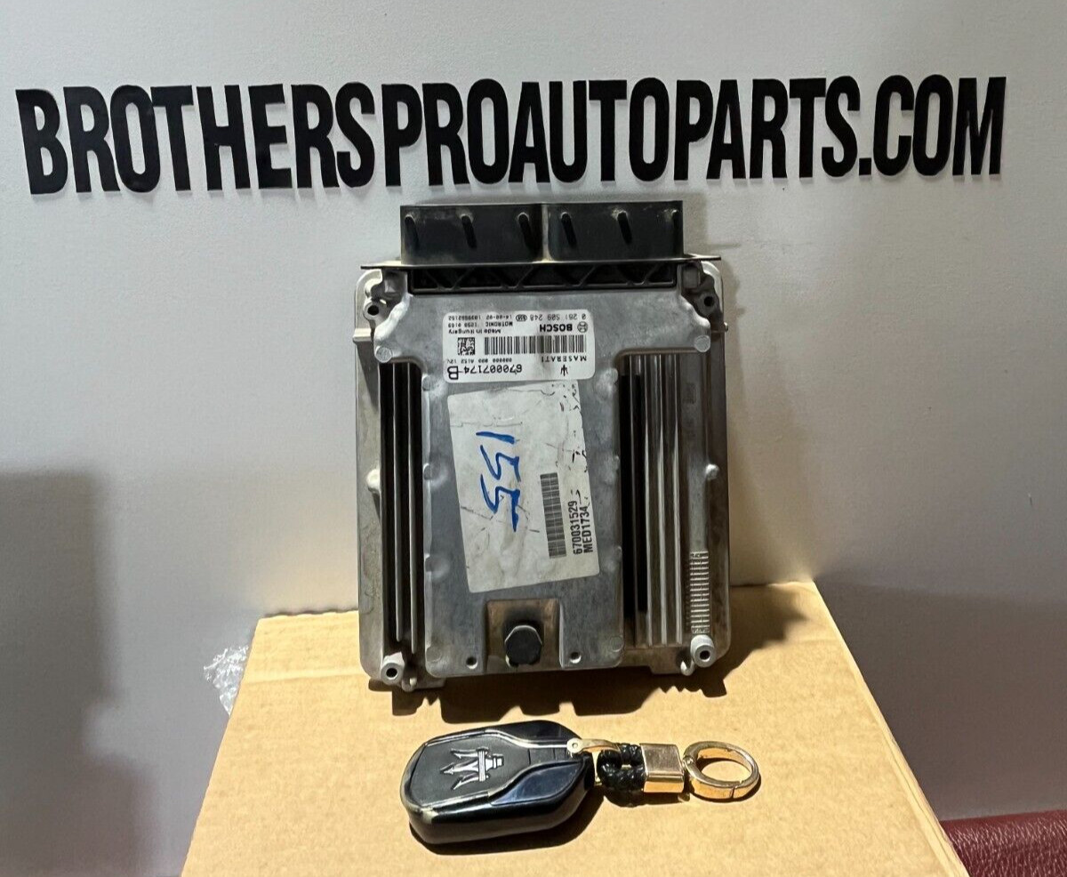 2015 MASERATI GHIBLI ECM ECU COMPUTER  W/ KEY  OEM 670007174B
