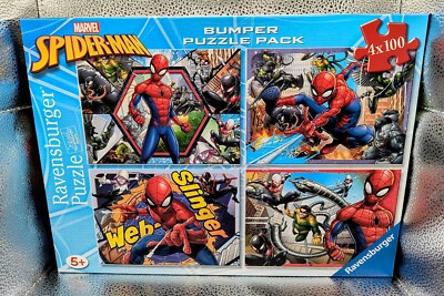 Ravensburger 4 Puzzles in einer Box Marvel Spiderman Brandneu & Versiegelt