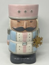 NEW Holly & Joy Pastel Nutcracker Canister cookie jar 10.5” Christmas holiday