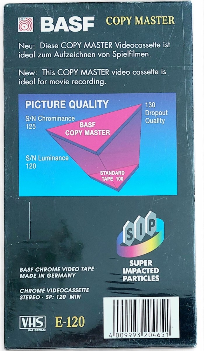 Lot De 6 Cassettes VHS BASF Extra Quality – 5 X 120 Min + 1 X 180 Min – Neuf