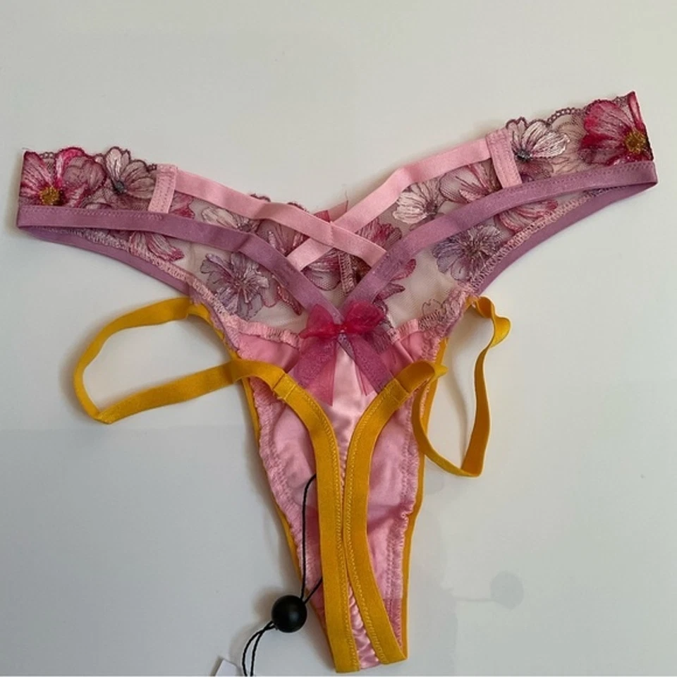 For Love & Lemons Tanga Para Mujer XXS Rosa Floral Bikini Nuevo Con Etiquetas Sexy Foto 3 de 4