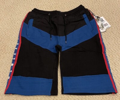 NWT Men s LR Scoop Black Blue Fleece Moto Shorts ALL SIZES