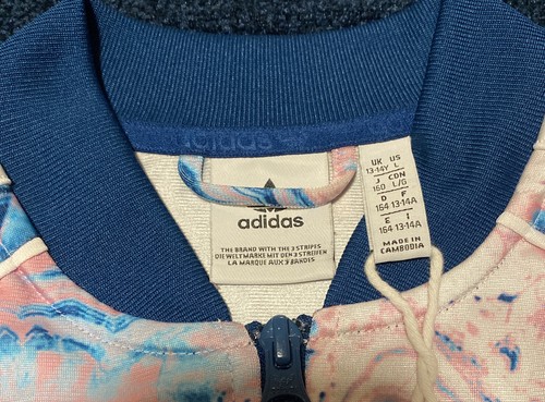 Adidas Jacket Originals Girls' Marble Cropped Superstar Track Jacket - Size L - Picture 2 of 5