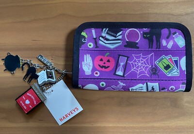 Harveys Seatbelt Spellbound Halloween Classic Wallet Black Cat Pumpkin New