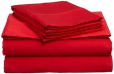 Complete Bedding Set Red Solid Choose US Sizes 1000 TC 100 Egyptian Cotton