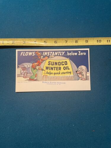 Sunoco Near Mint Disney Goofy Ink Blotter Winter Oil Gasoline