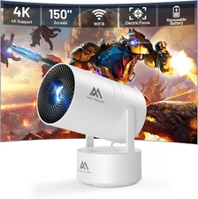 [Built-In Battery] Mini Projector with Wifi and Bluetooth, 4K 1080P Supported 27