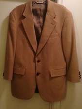 Vtg EVAN PICONE 100 Camel Hair Tan Blazer Jacket Sport Coat UNION Made USA P11